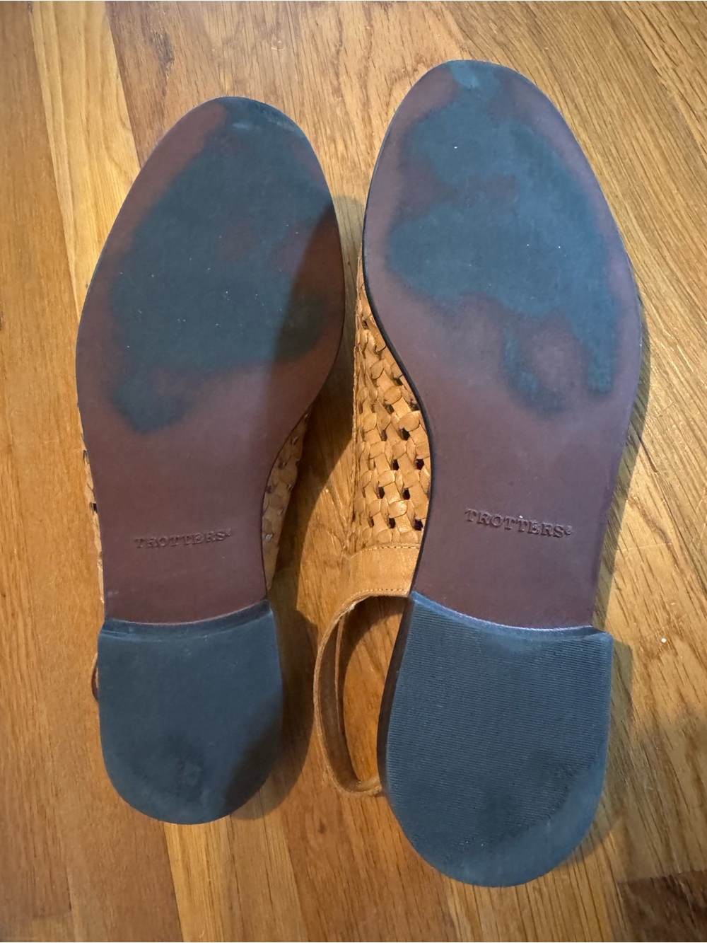Trotters Tan Woven Slingback Flats - Picture 2 of 6